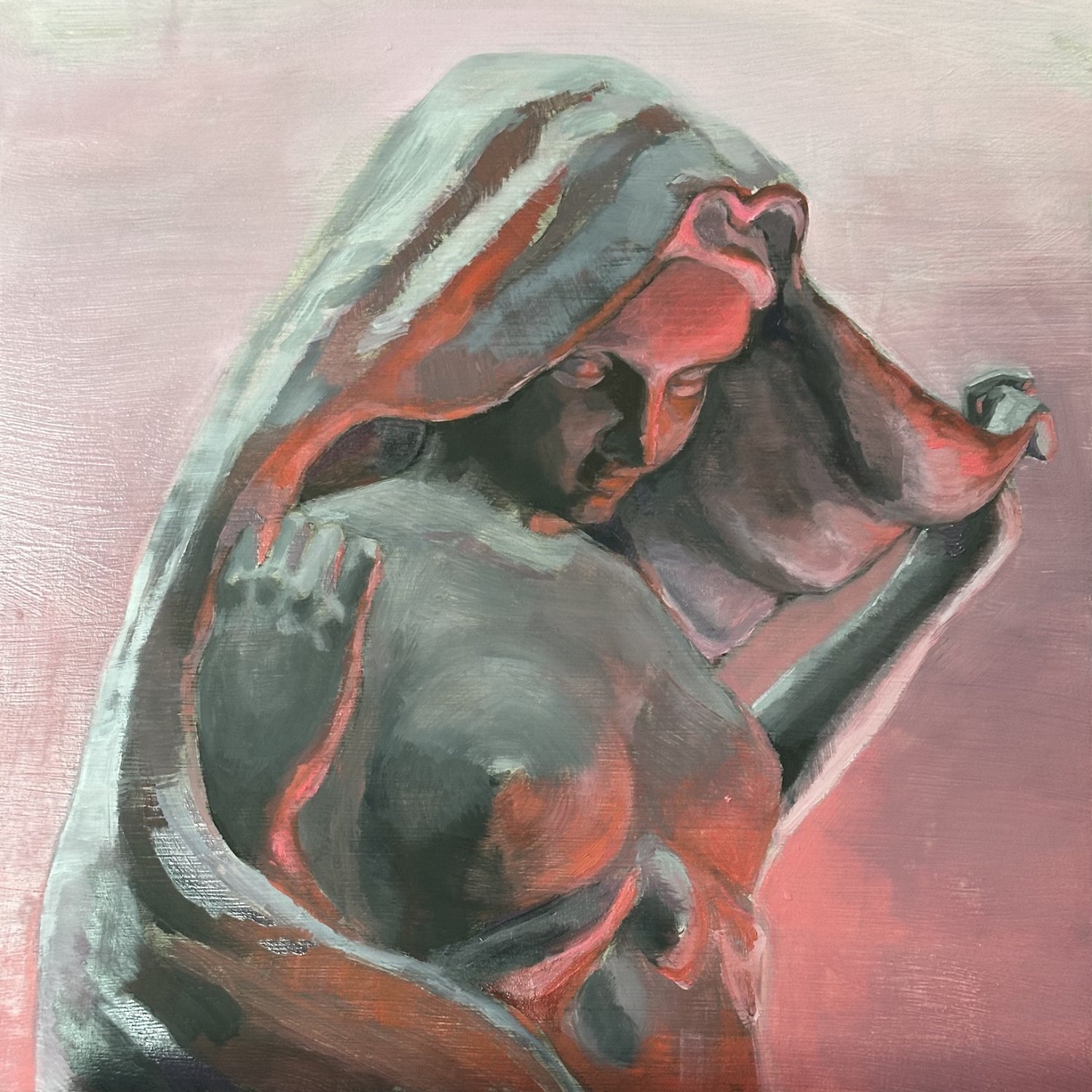 Study in Neon Pink — oil on linen